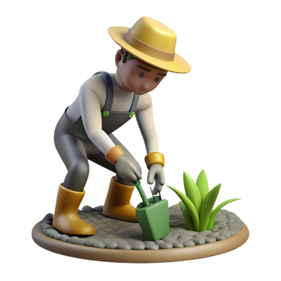 stunning abstract Farmer Planting Seeds Silhouette Cutout premium png