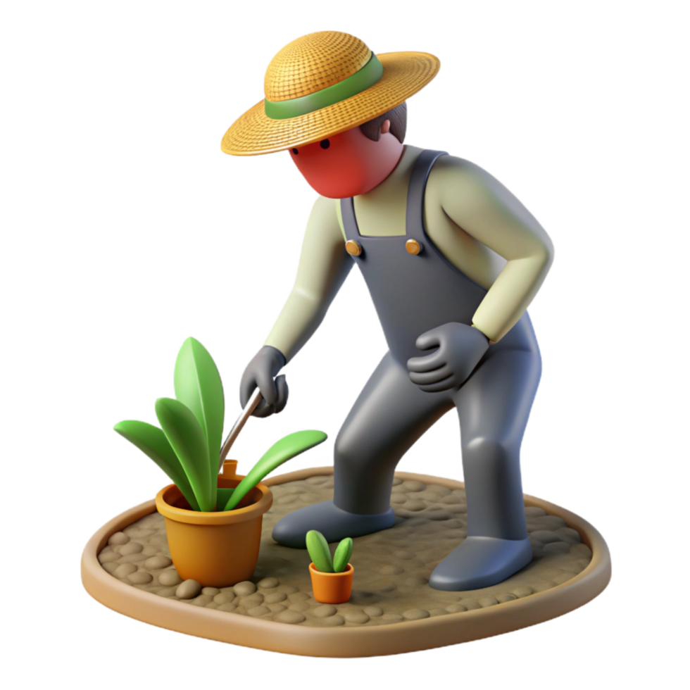 stunning abstract Farmer Planting Seeds Silhouette Cutout professional png