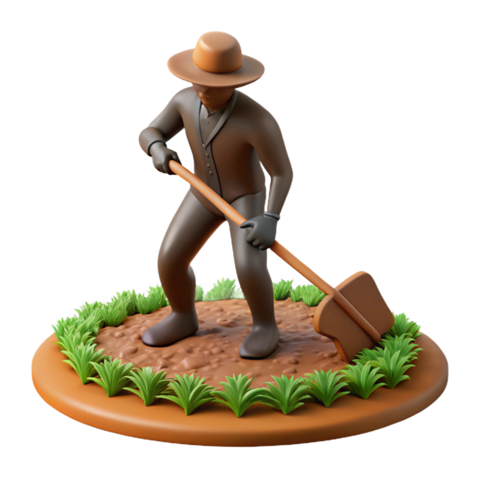 vibrant modern Farmer Plowing Field Silhouette Cutout genuine png