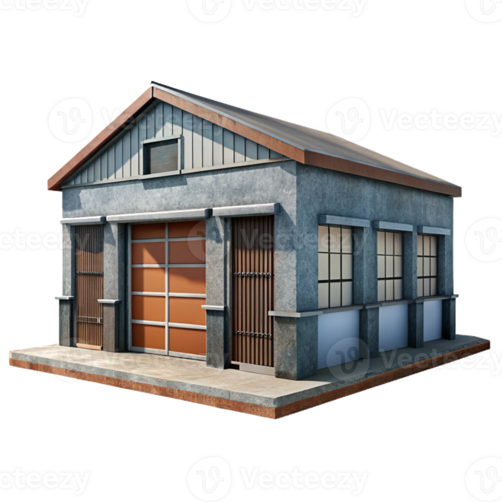 extraordinary classic Warehouse Building Front View Transparent Background high resolution png