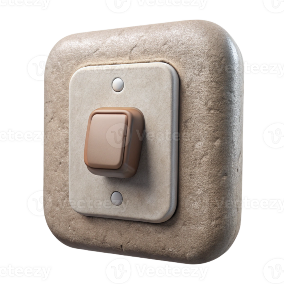 serene rustic Wall Switch Toggle Style Front View Isolated detailed png