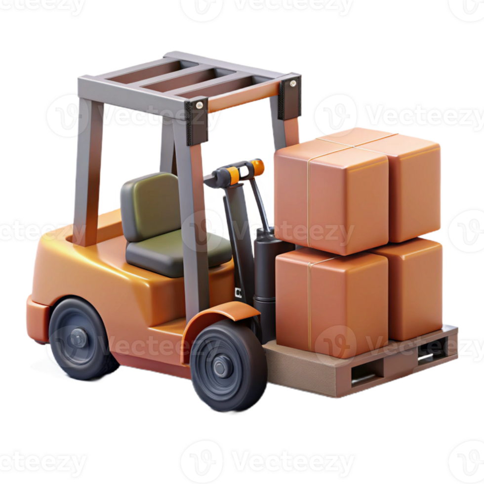 vibrant abstract Warehouse Forklift in Motion Isolated Element png