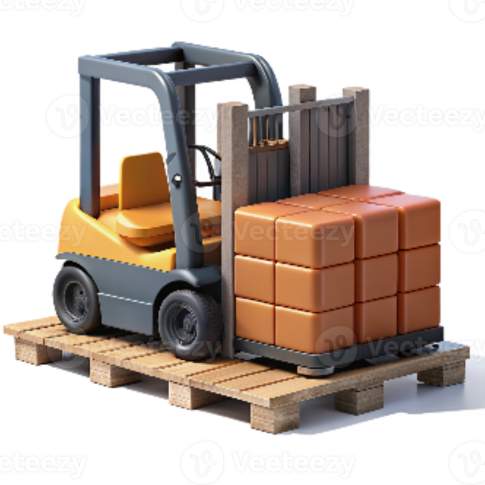 wonderful rustic Warehouse Forklift with Pallet Transparent Background original png