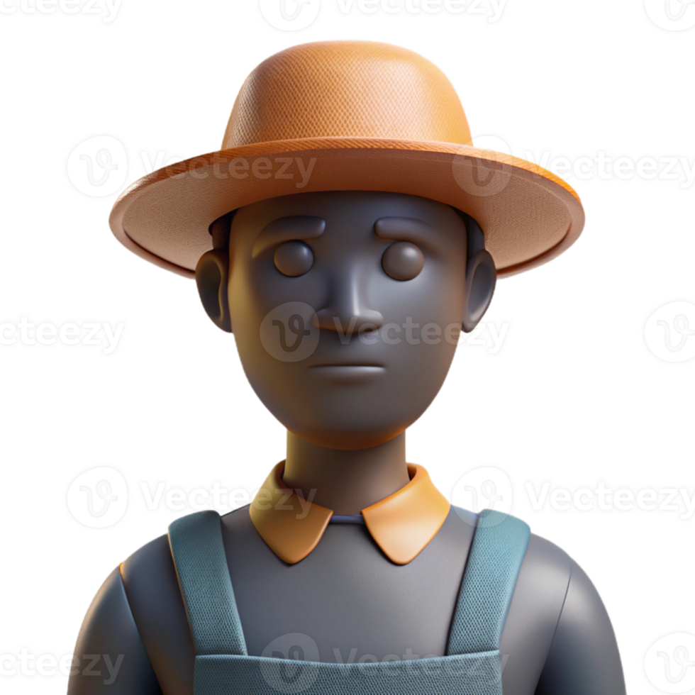 serene artistic Farmer with Hat Silhouette Cutout genuine png
