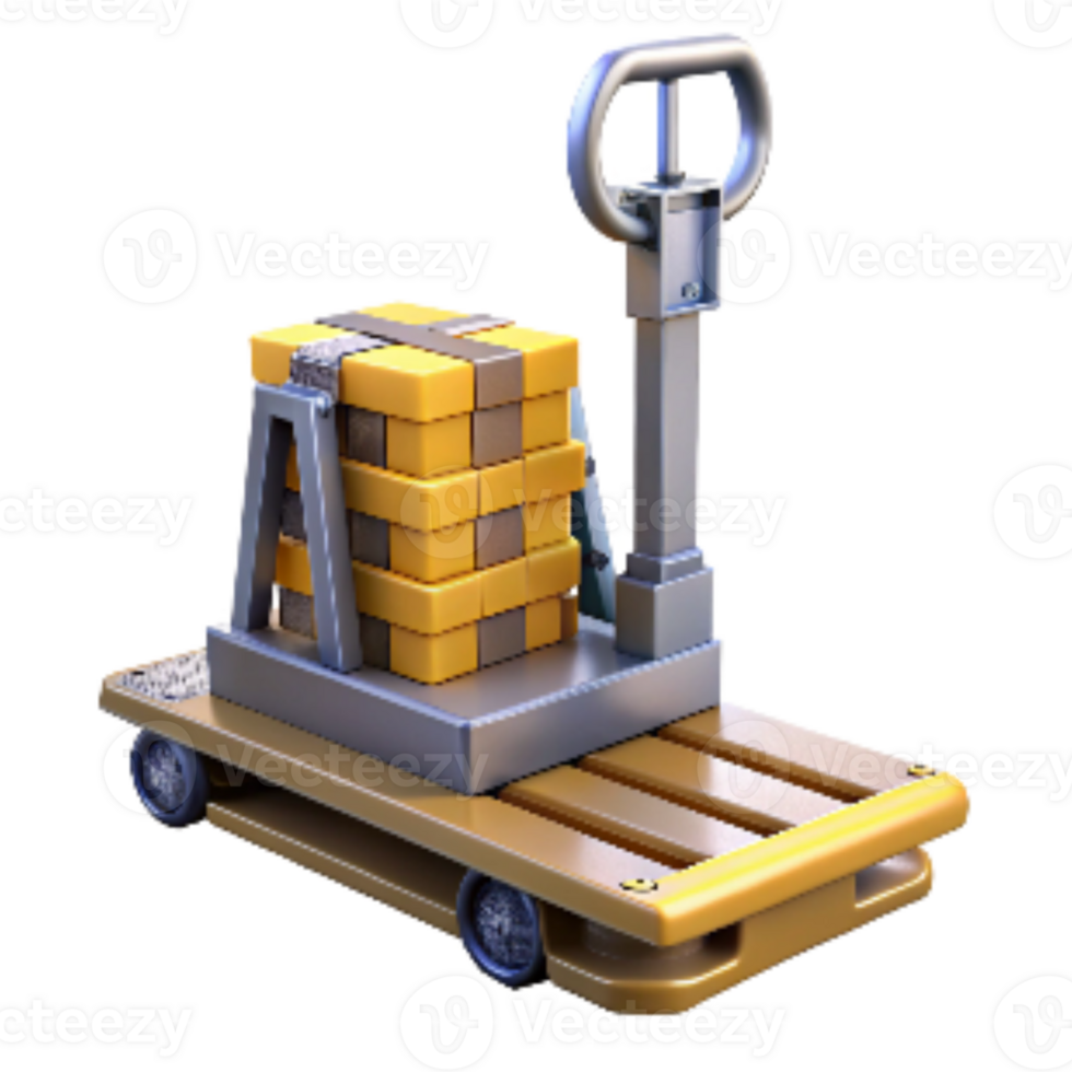 vibrant modern Warehouse Pallet Jack Hydraulic Lift Transparent Background original png