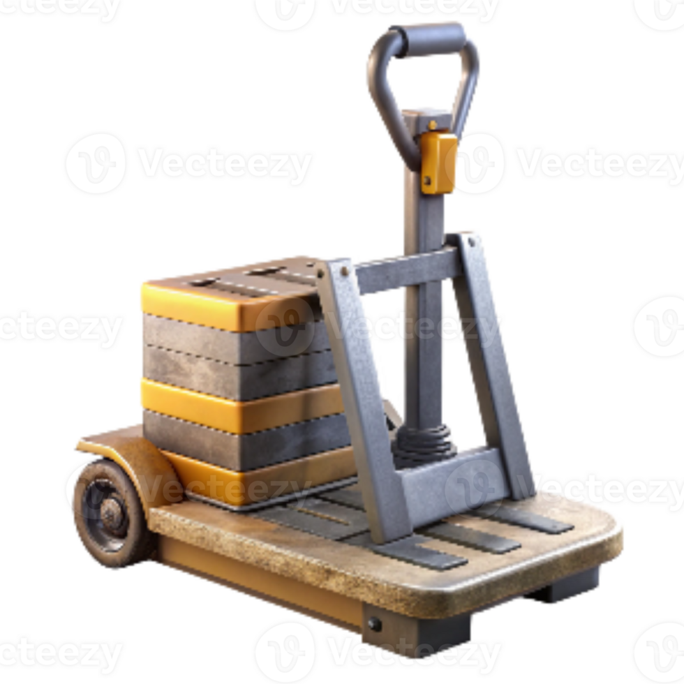 stunning vintage Warehouse Pallet Jack Hydraulic Lift Transparent Background detailed png