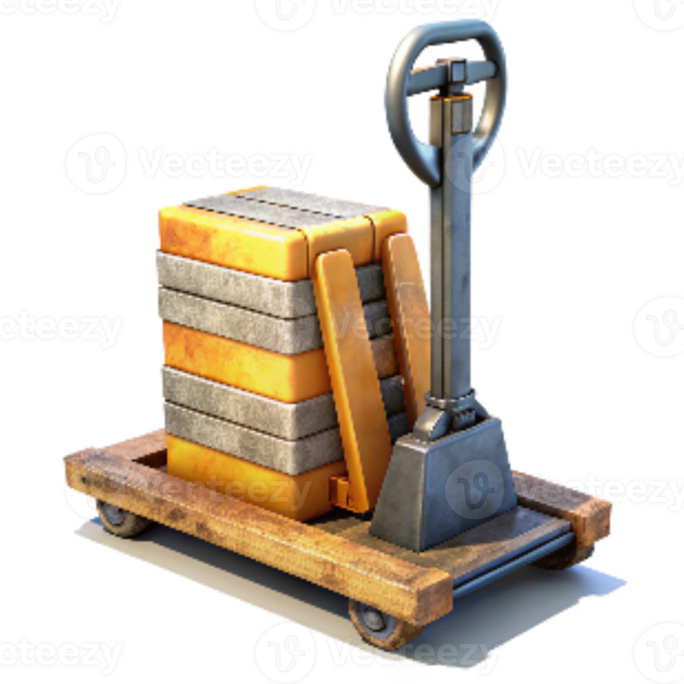 wonderful artistic Warehouse Pallet Jack Hydraulic Lift Transparent Background detailed png