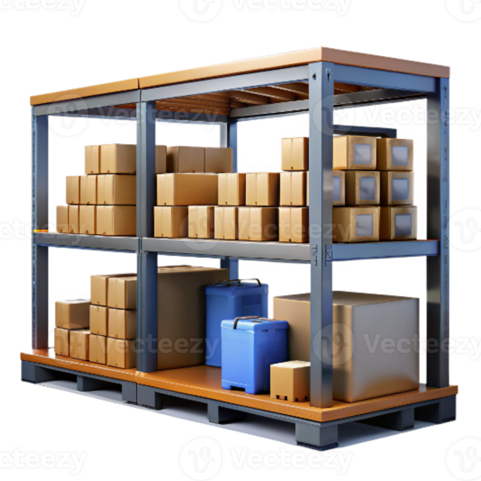 beautiful creative Warehouse Shelves with Boxes Cutout Element png