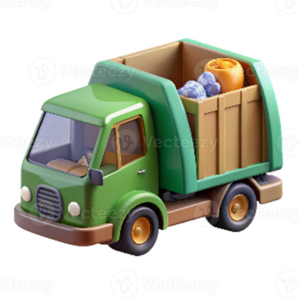 magnificent modern Waste Management Truck Collecting Garbage Cutout high resolution png