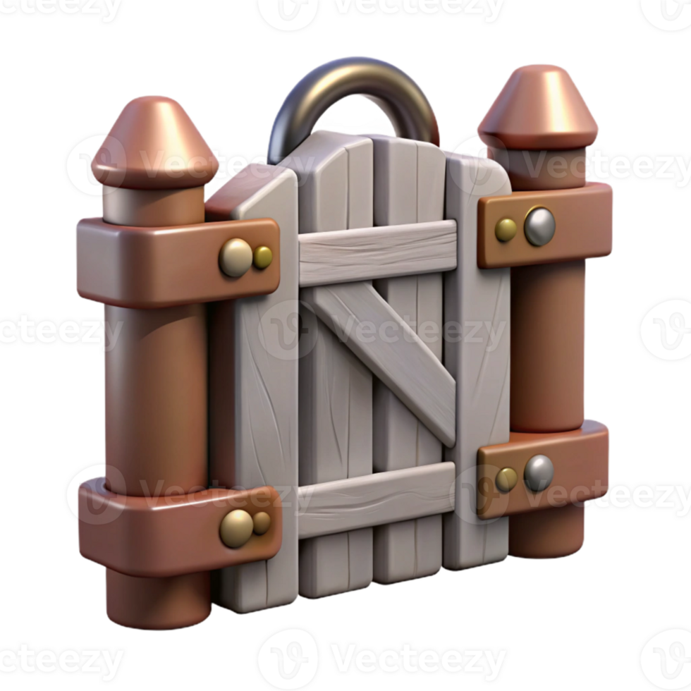 beautiful abstract Farm Gate Isolated with Metal Latch professional png
