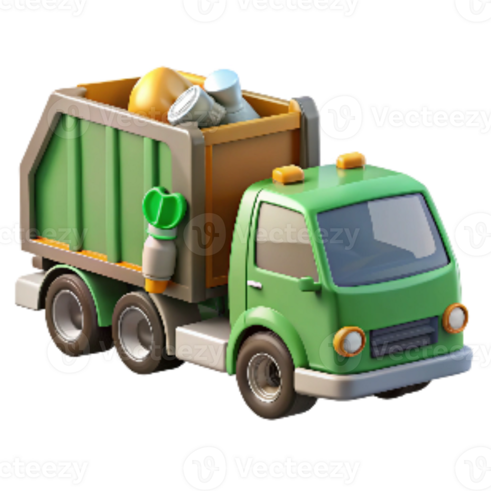 magnificent abstract Waste Management Truck Collecting Garbage Cutout authentic png