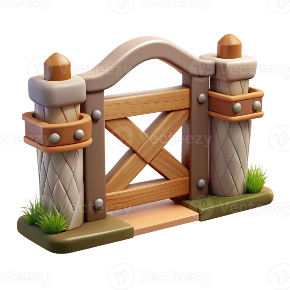 dramatic creative Farm Gate Open Isolated Transparent Background premium png
