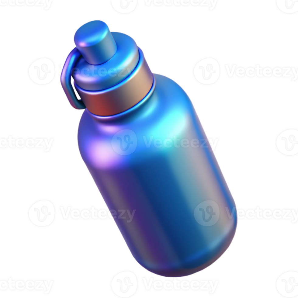 dramatic contemporary Water Bottle Blue Gradient Isolated genuine png