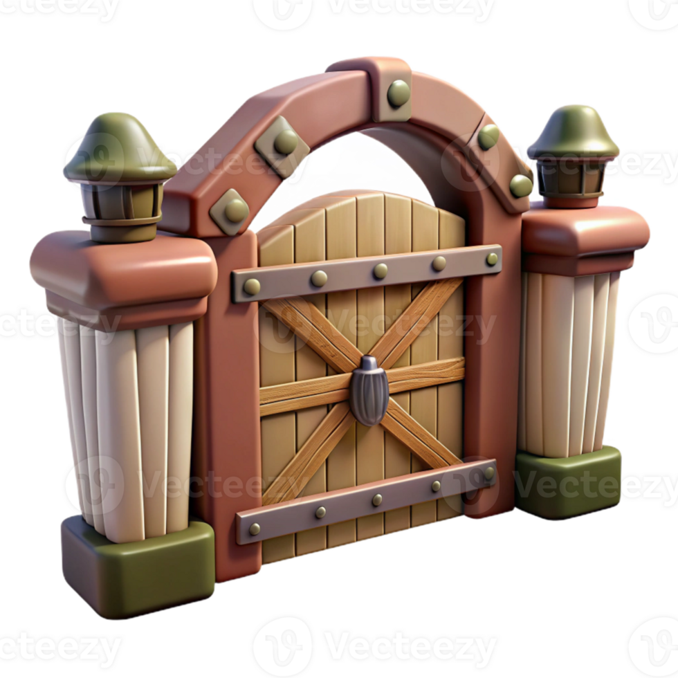 beautiful contemporary Farm Gate Open Isolated Transparent Background exclusive png