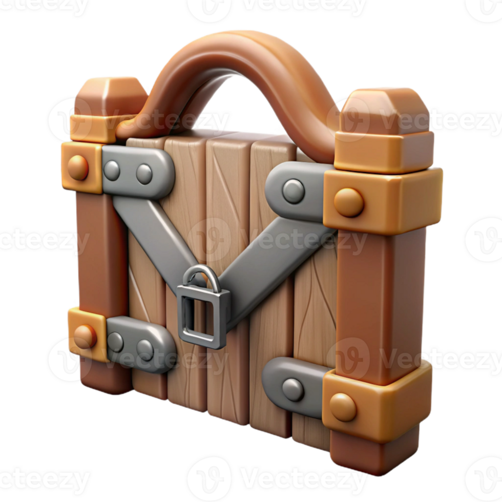 serene artistic Farm Gate Isolated with Metal Latch premium png