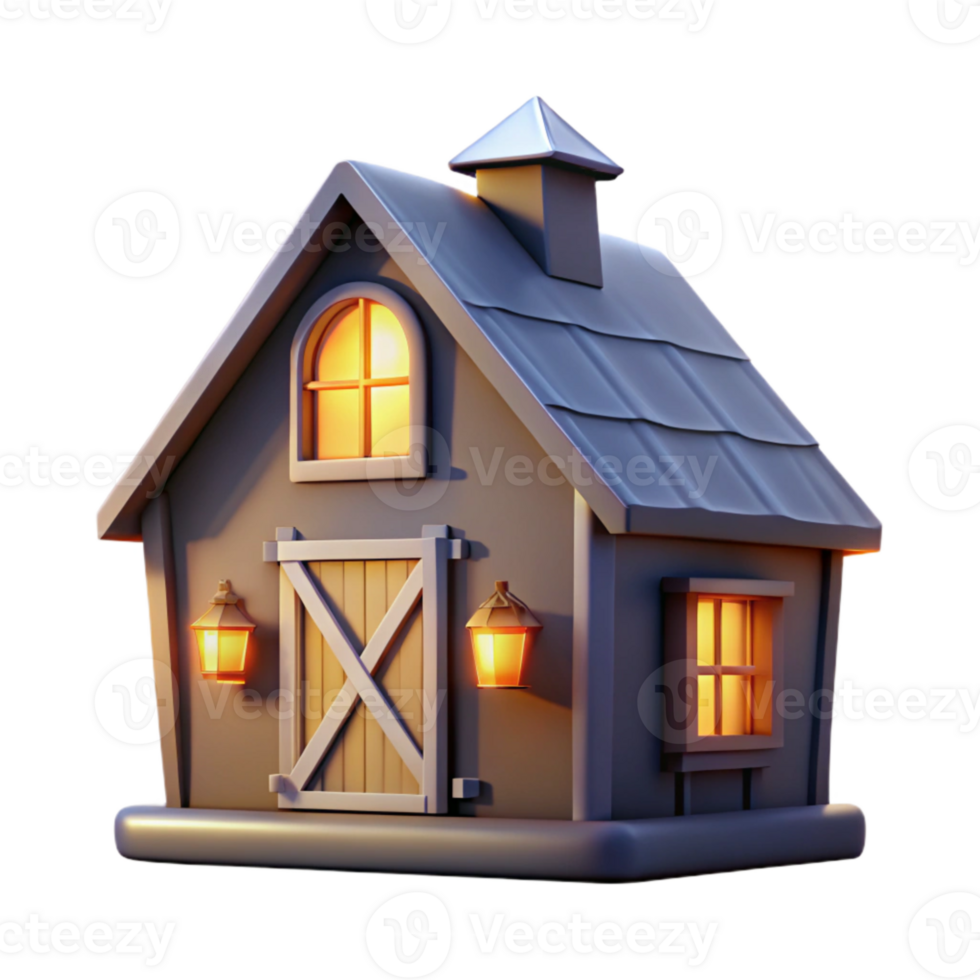 dramatic classic Farmhouse at Dusk Transparent Element exclusive png