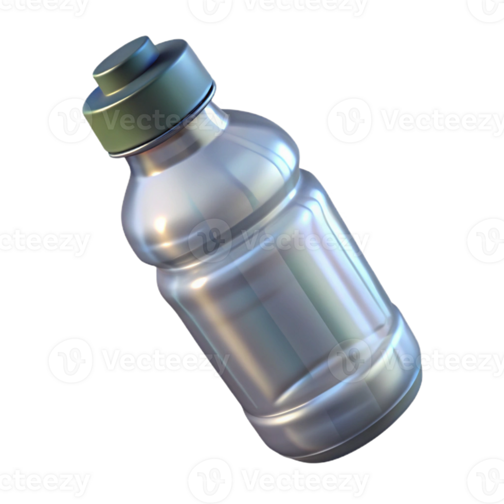 elegant abstract Water Bottle Clear Plastic Isolated Element detailed png