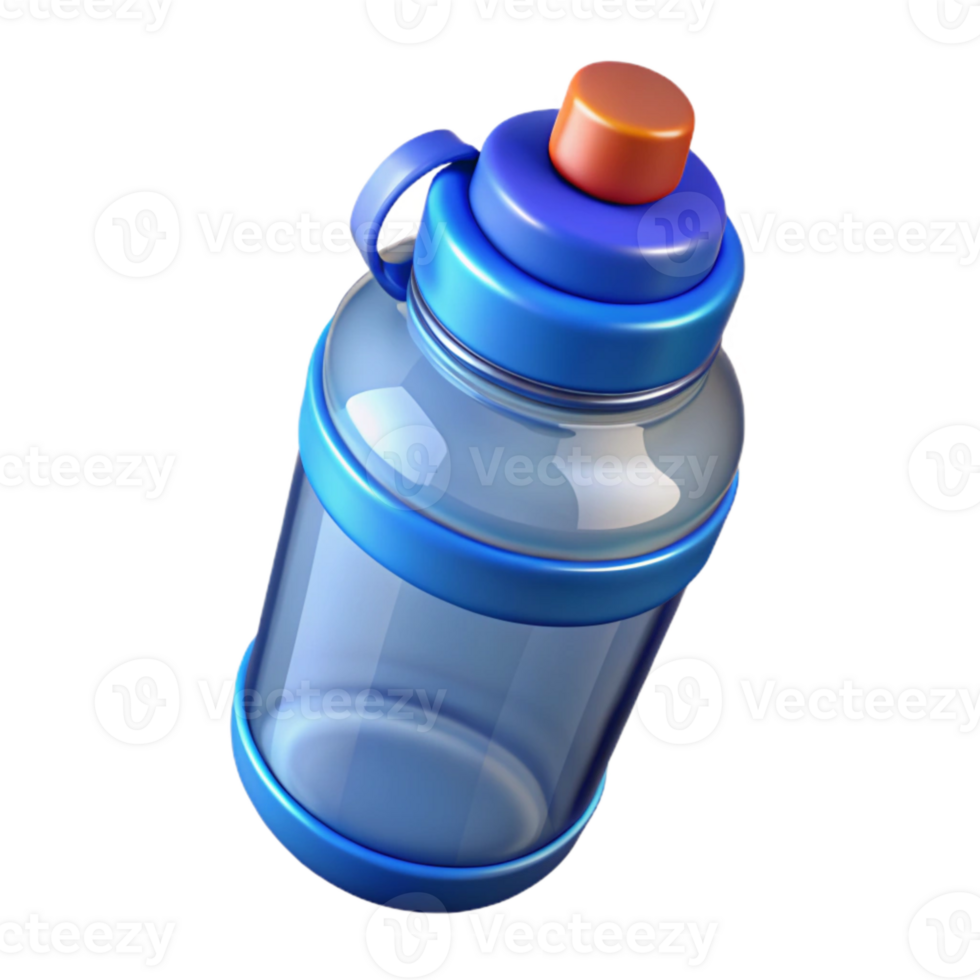 extraordinary rustic Water Bottle Clear with Blue Cap Transparent Background authentic png