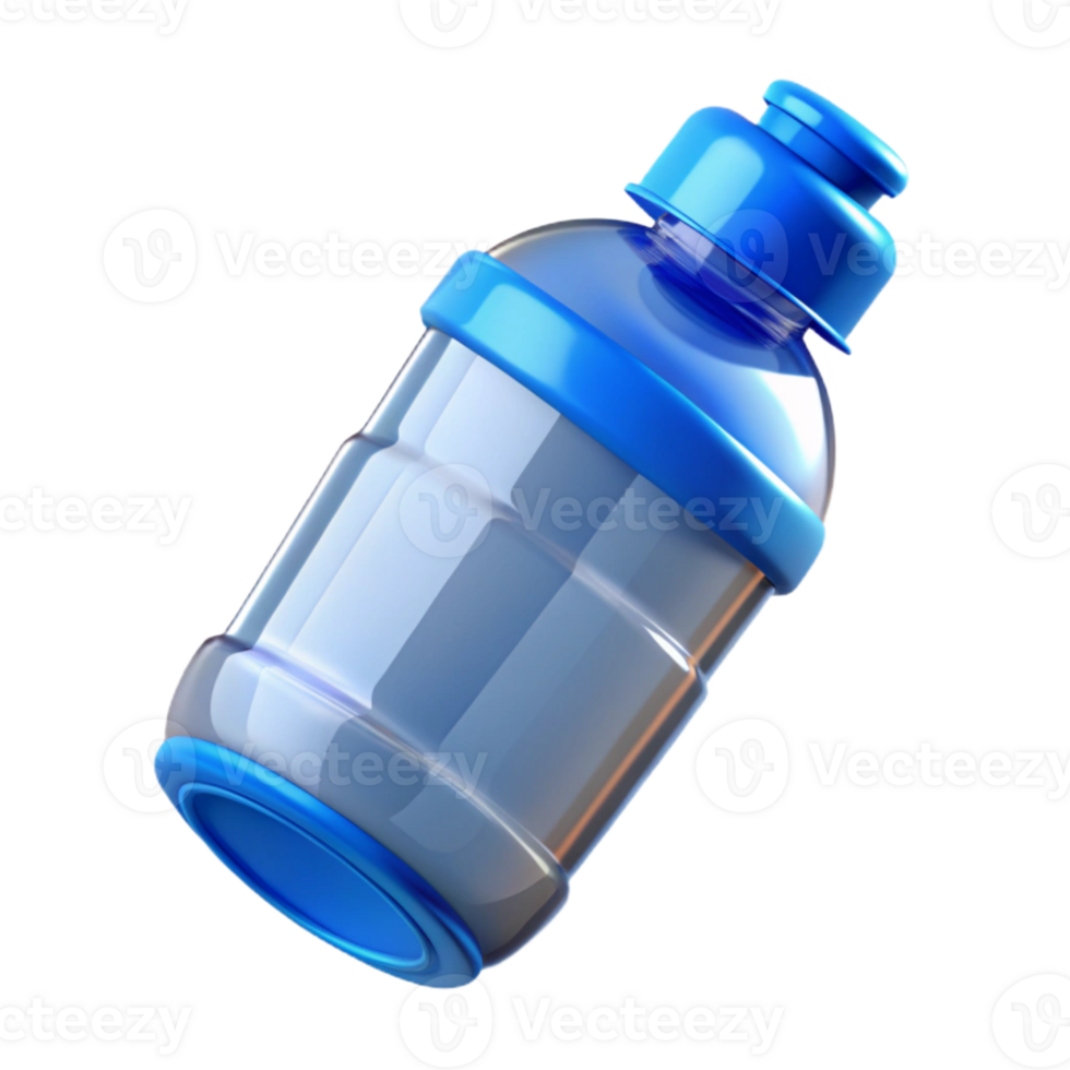 wonderful abstract Water Bottle Clear with Blue Cap Transparent Background png