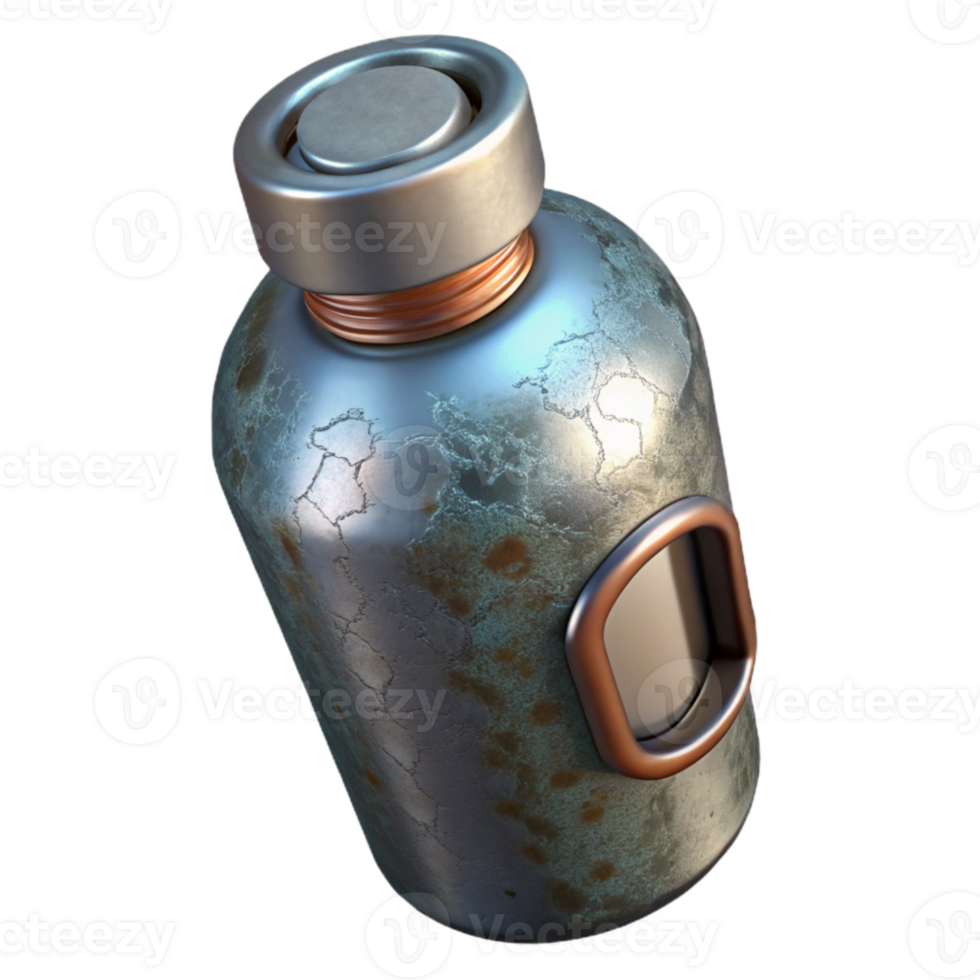 wonderful rustic Water Bottle Metal Finish Cutout Element original png