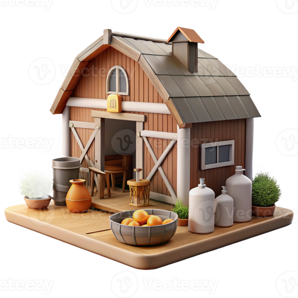 dramatic artistic Farmhouse Interior Cutout with Rustic Decor genuine png