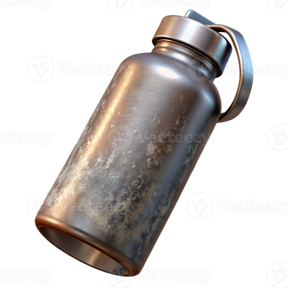 serene minimalist Water Bottle Reusable Metal Cutout premium png