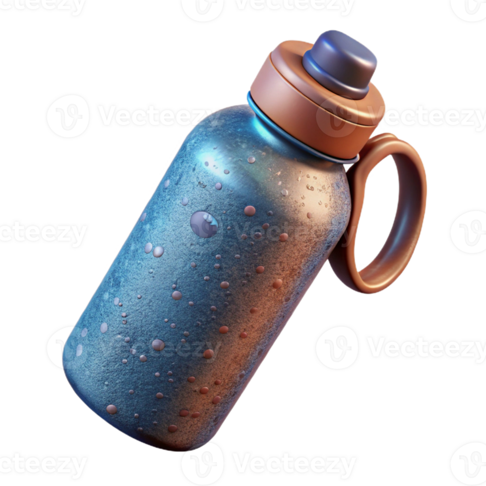 dramatic modern Water Bottle Isolated with Reusable Design detailed png