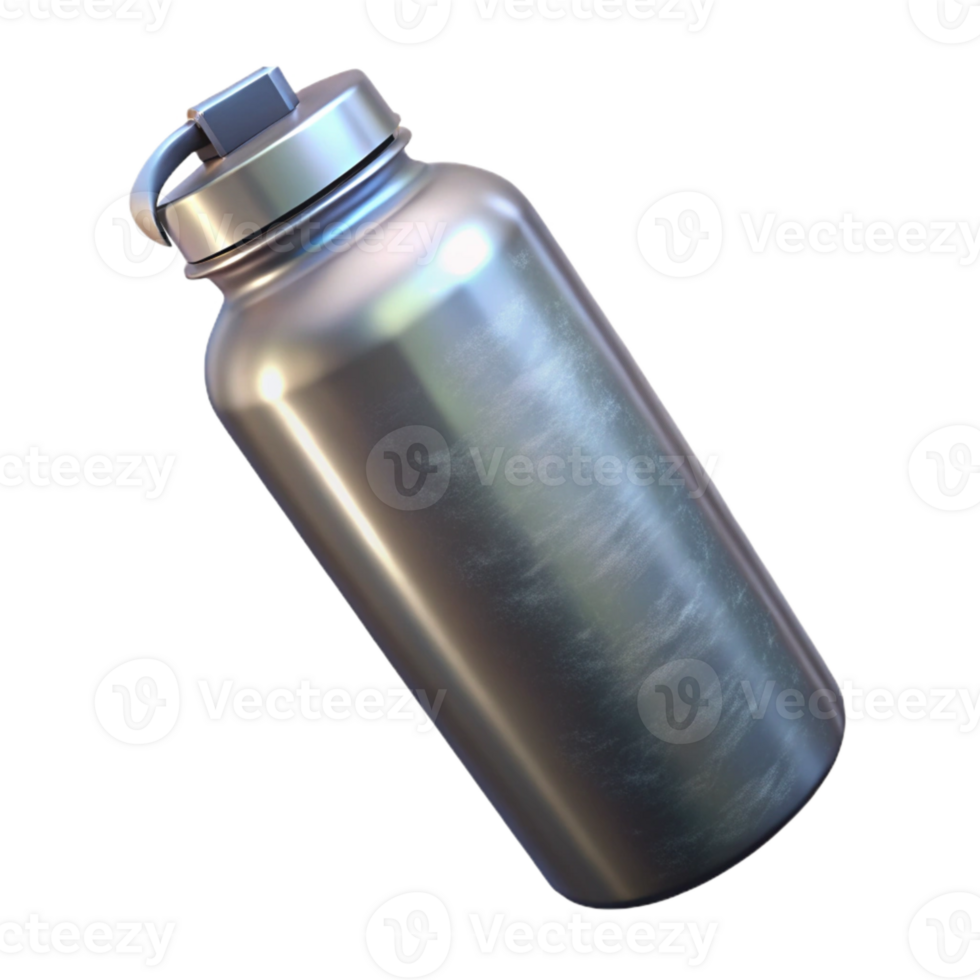 magnificent vintage Water Bottle Stainless Steel Silver Cutout genuine png