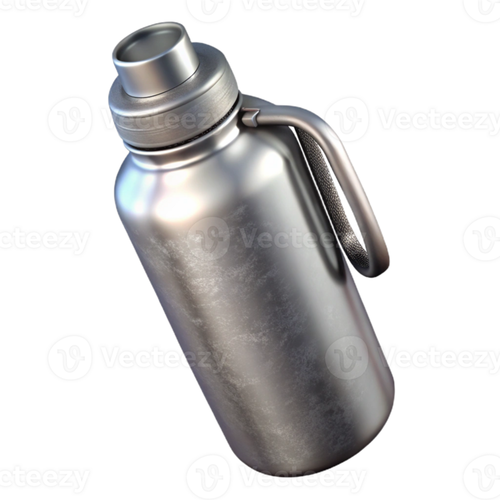 dramatic traditional Water Bottle Stainless Steel Silver Cutout authentic png