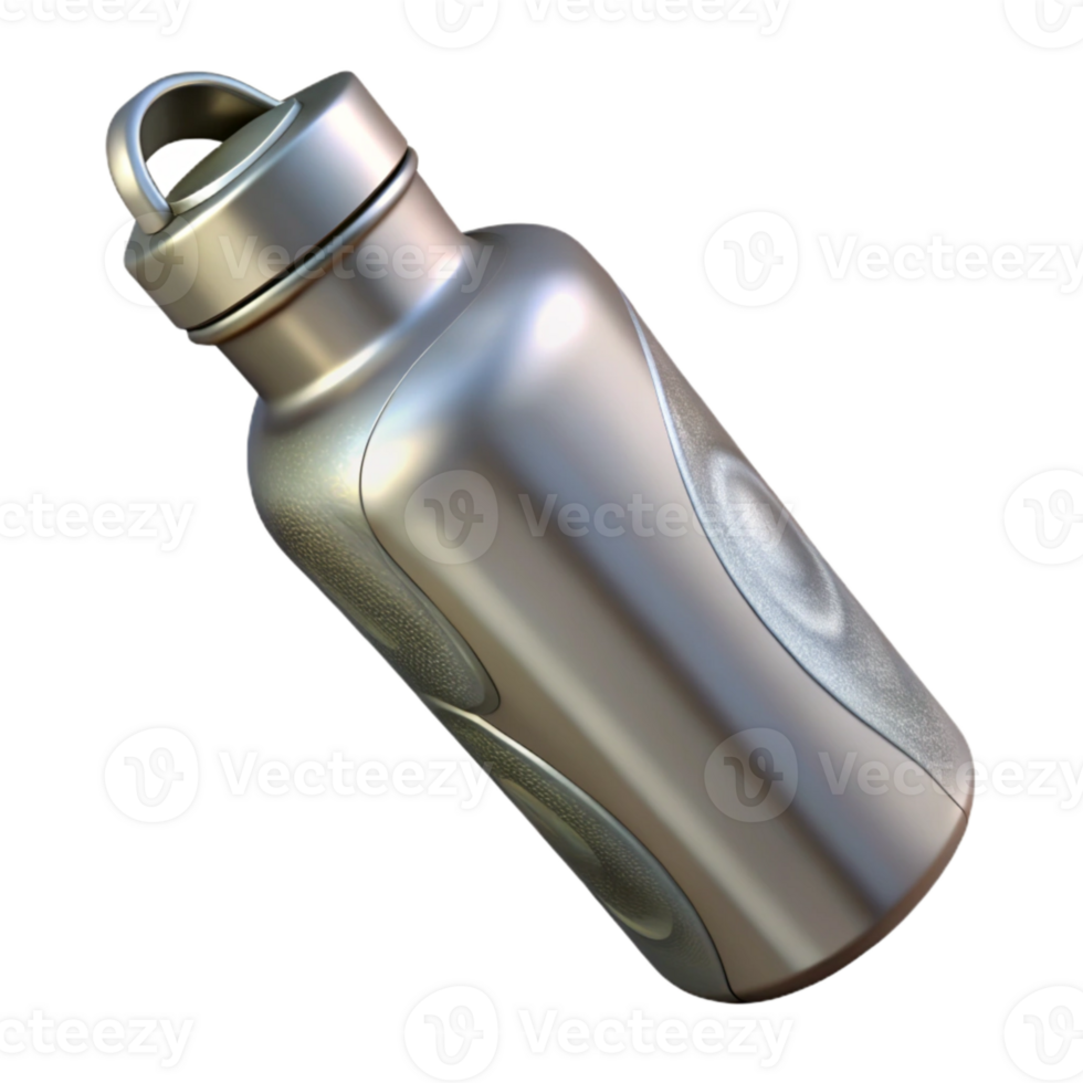elegant contemporary Water Bottle Stainless Steel Silver Cutout professional png