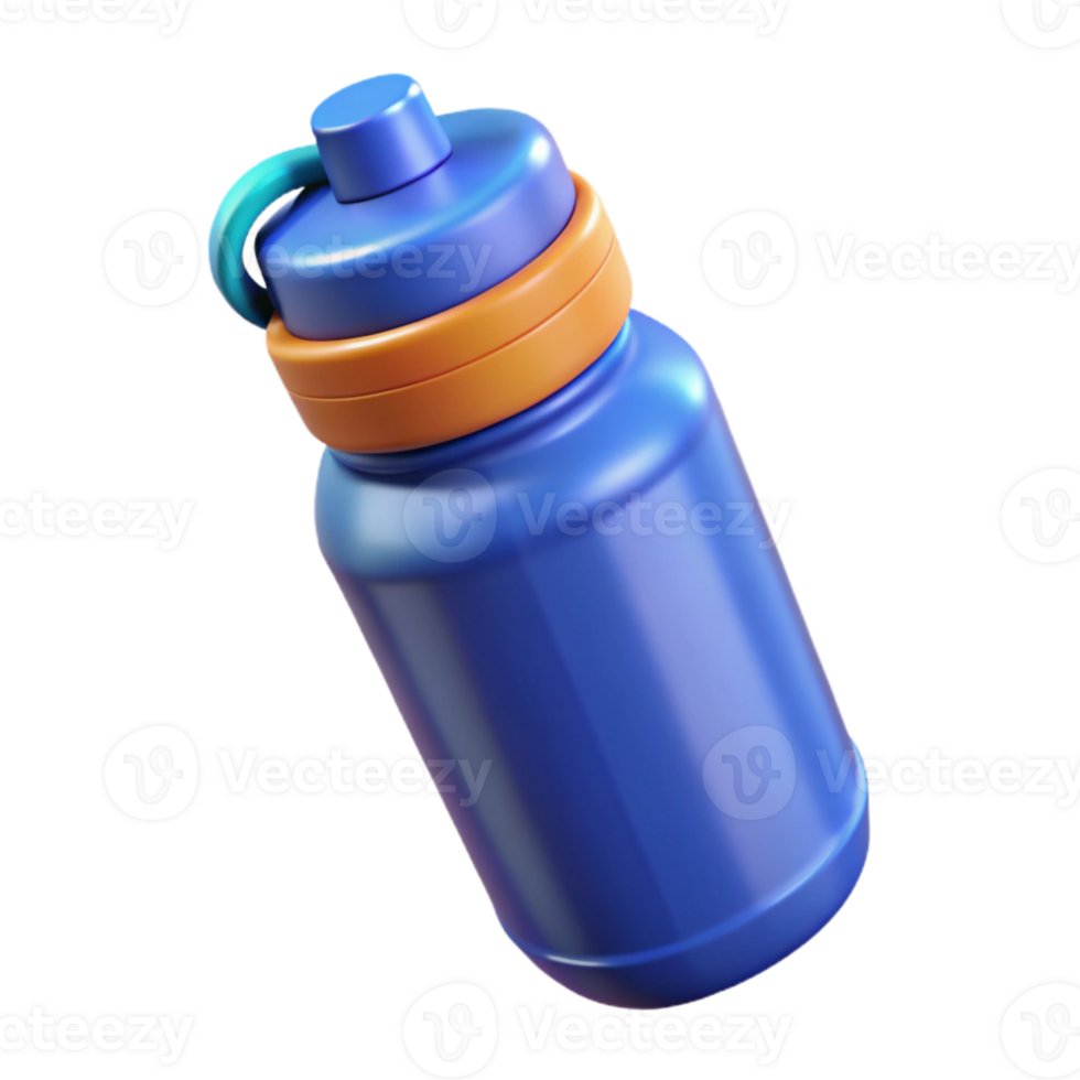 wonderful creative Water Bottle with Blue Cap Transparent Background exclusive png