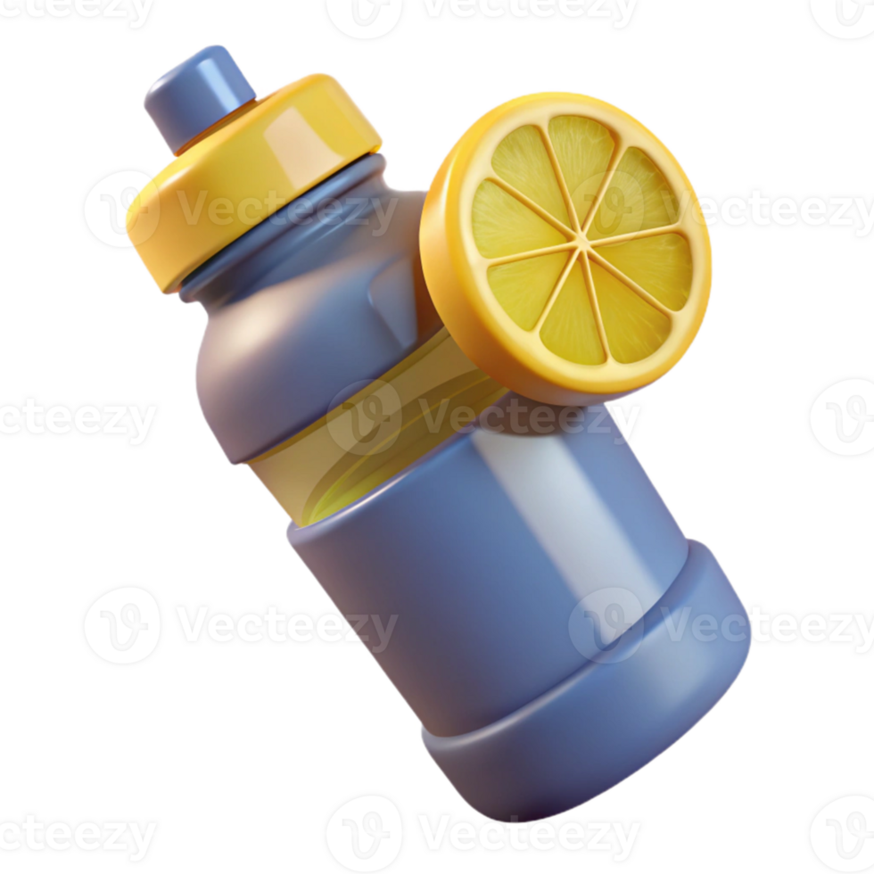 wonderful contemporary Water Bottle with Lemon Wedge Transparent Background authentic png