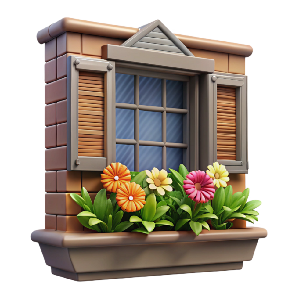 extraordinary abstract Farmhouse Window Box Cutout with Flowers png