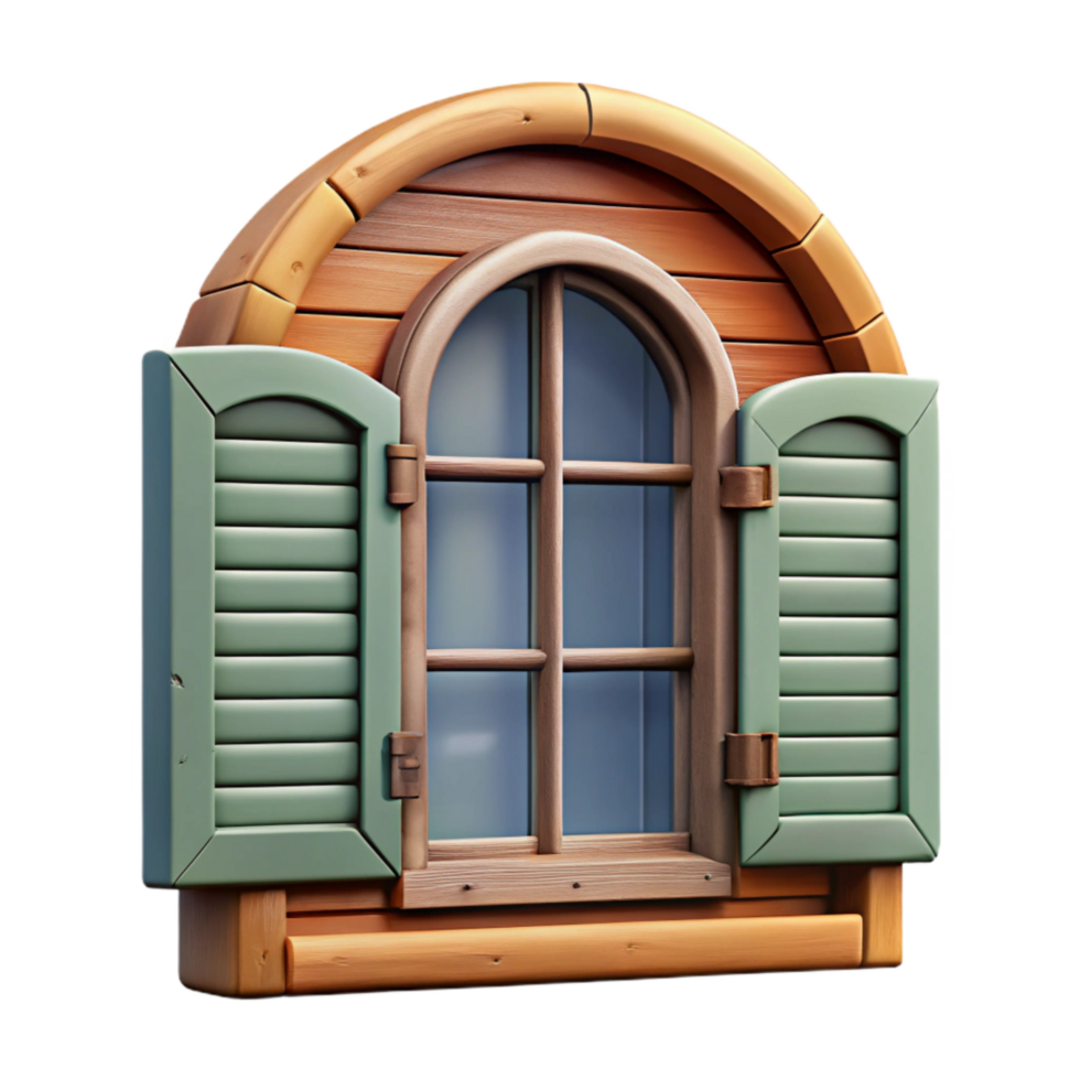 serene abstract Farmhouse Window Cutout with Shutters high resolution png