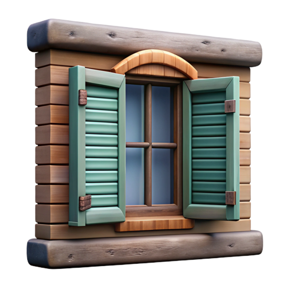 dramatic creative Farmhouse Window Cutout with Shutters professional png