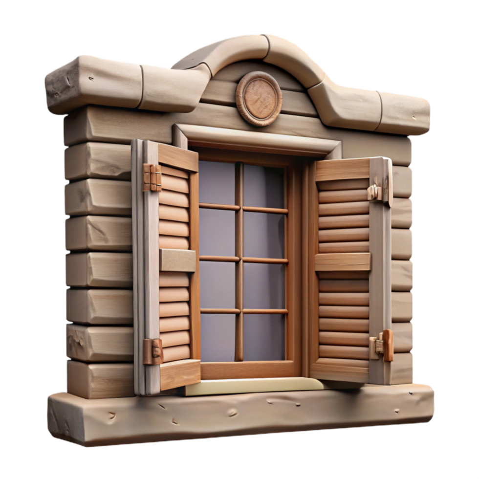 magnificent artistic Farmhouse Window Cutout with Shutters png