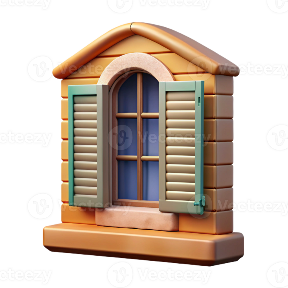 vibrant creative Farmhouse Window Cutout premium png