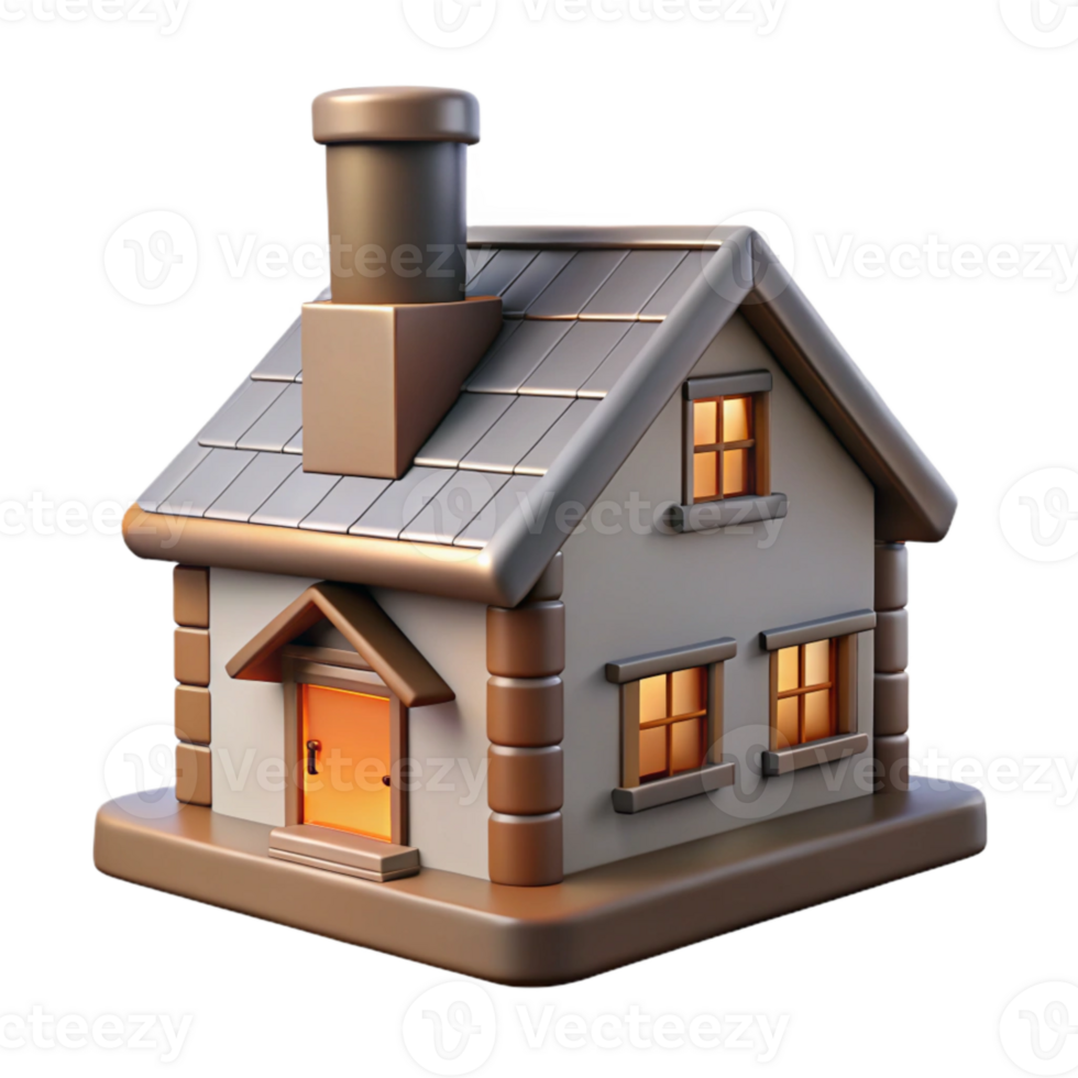 vibrant classic Farmhouse with Chimney Transparent professional png