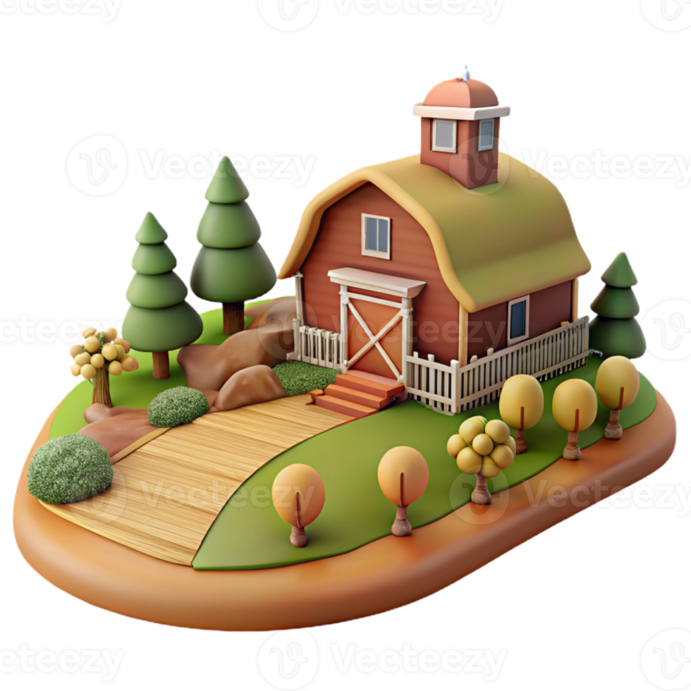 impressive creative Farm Landscape Panorama Transparent Background professional png