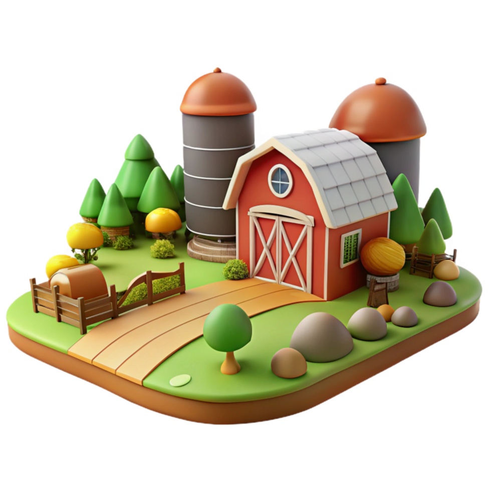 serene vintage Farm Landscape Panorama Transparent Background original png