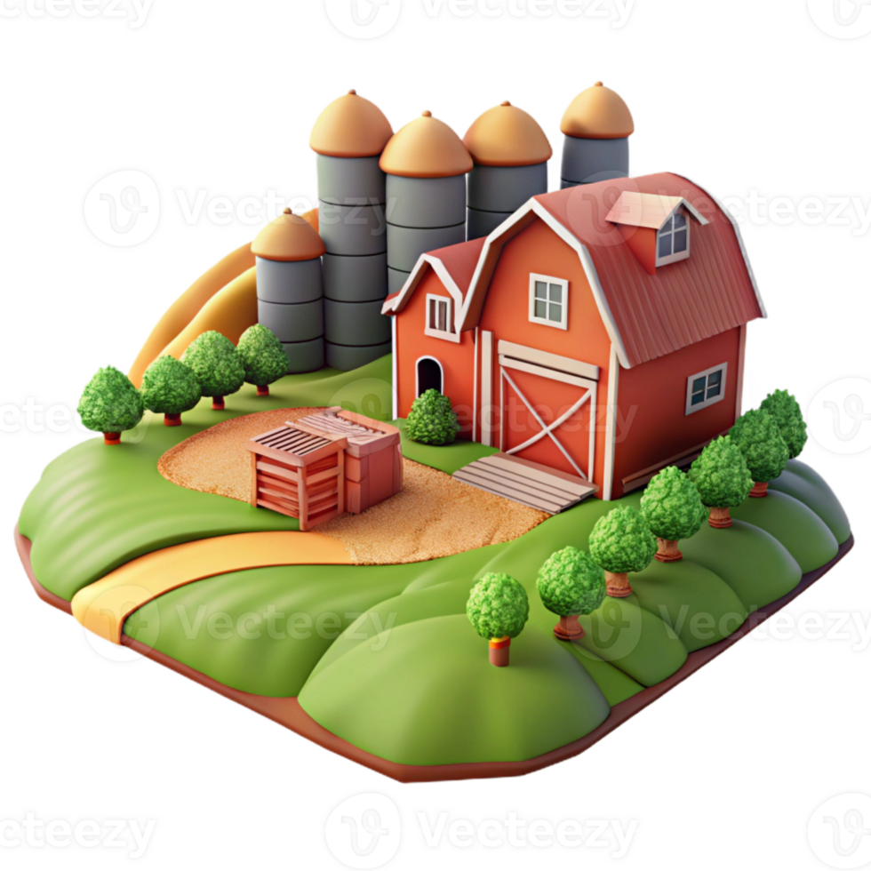 dramatic modern Farm Landscape Panorama Transparent Background professional png