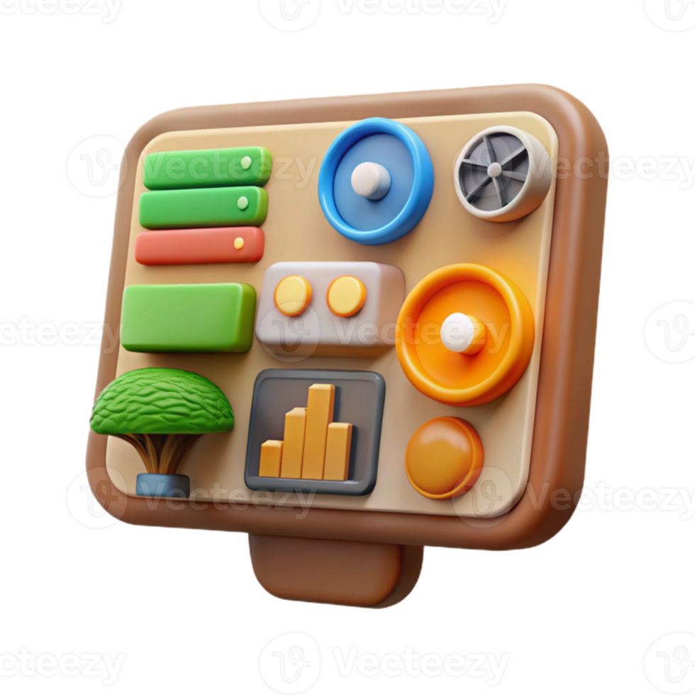 vibrant vintage Farm Management Software Dashboard Modern Design Cutout detailed png