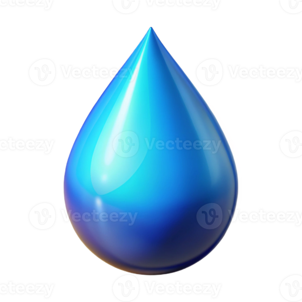 stunning vintage Water Drop Blue Gradient Isolated Element authentic png