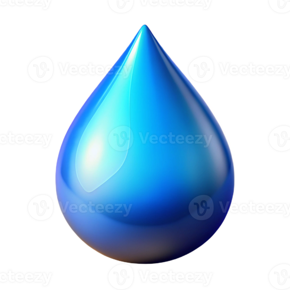 vibrant rustic Water Drop Blue Gradient Isolated Element exclusive png