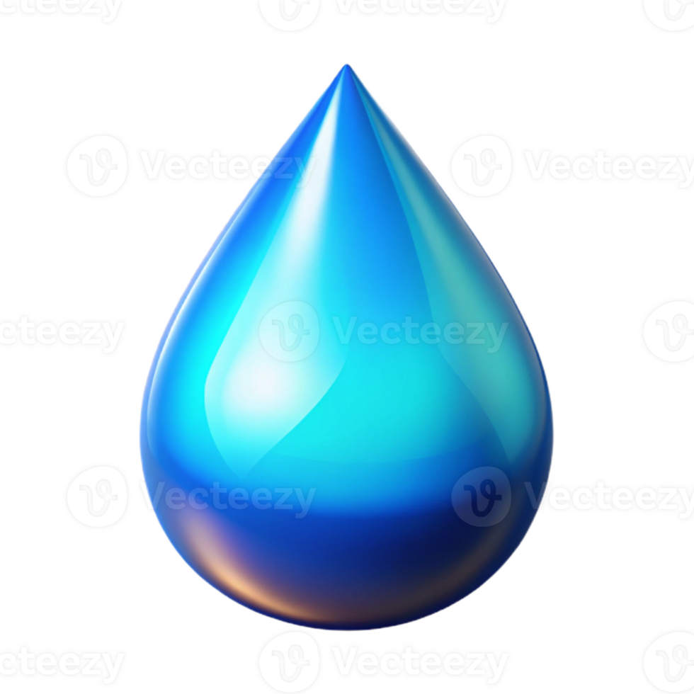 elegant minimalist Water Drop Blue Gradient Isolated Element genuine png