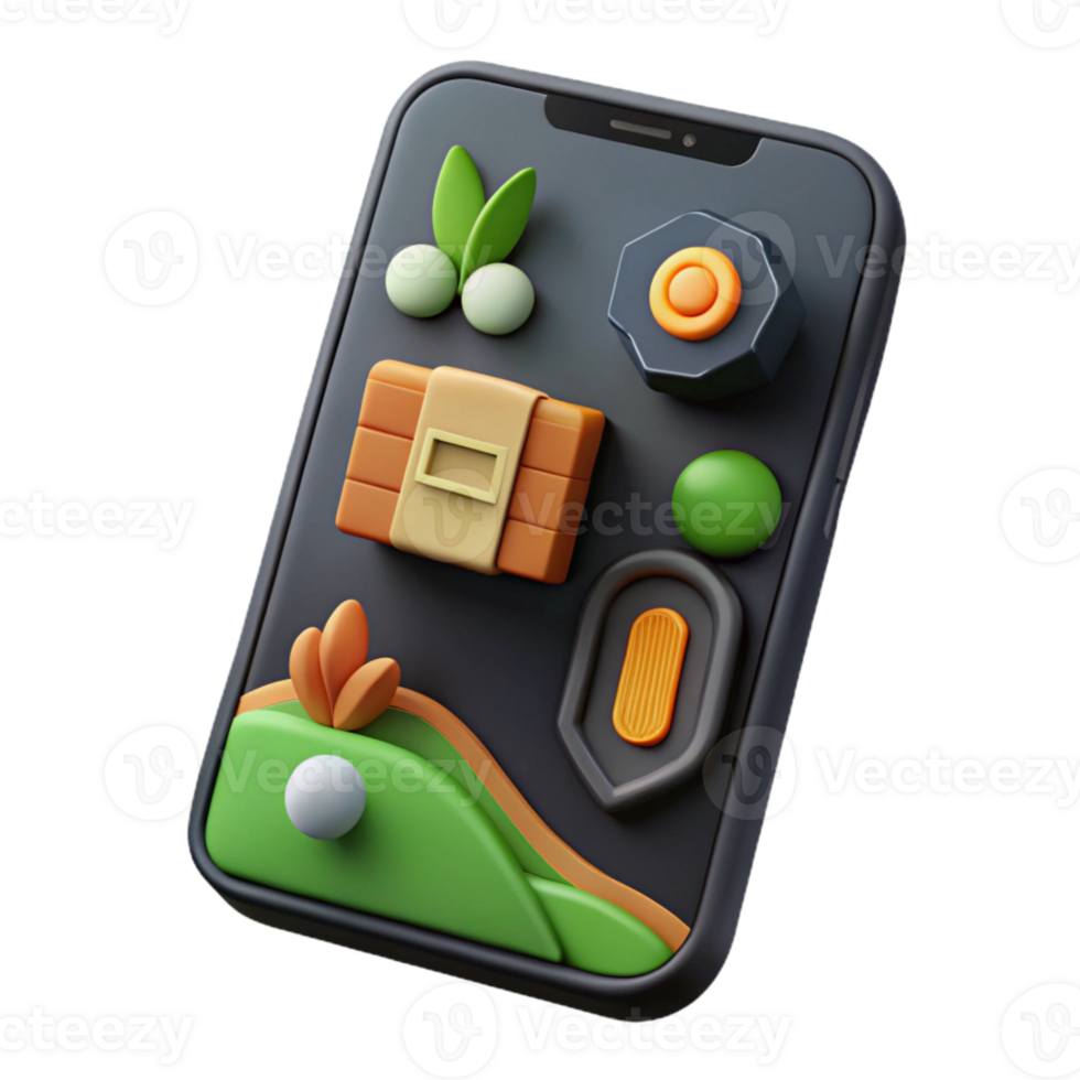 stunning vintage Farm Management Software Mobile App Interface Dark Mode Transparent Background high quality png