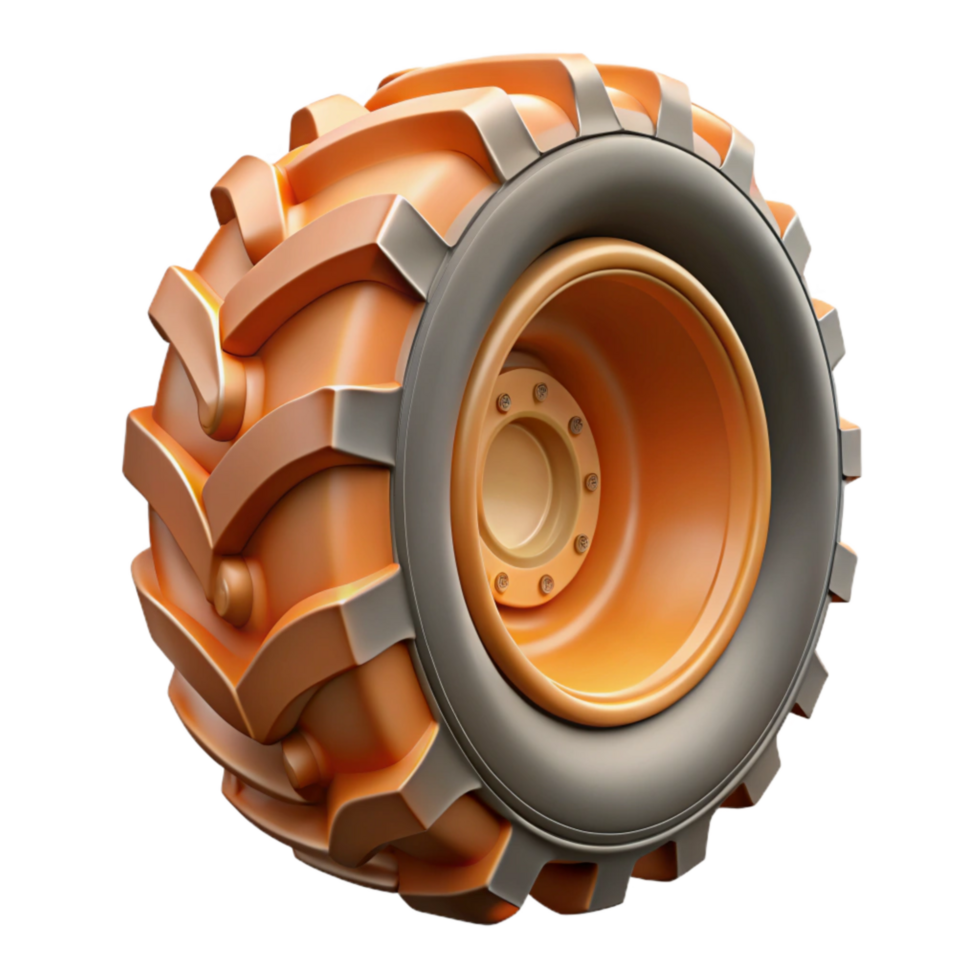 beautiful contemporary Farm Tractor Tire Isolated with Realistic Tread professional png