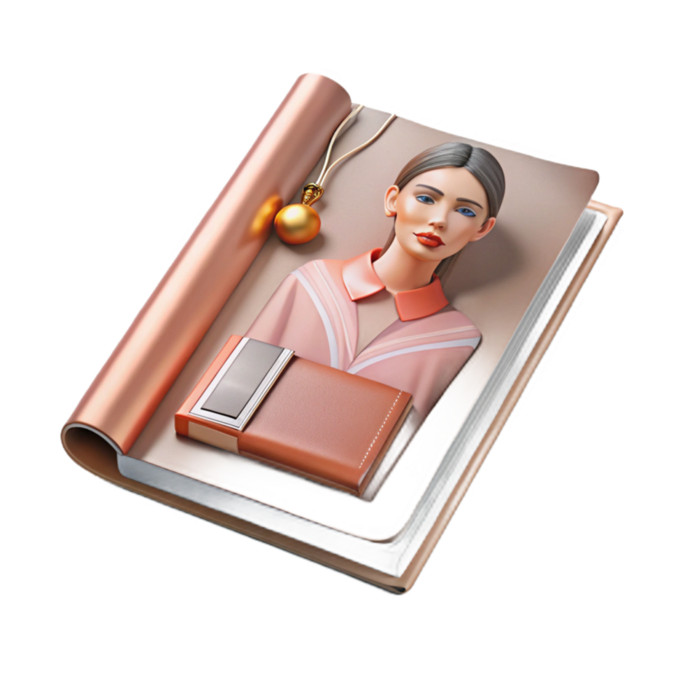 extraordinary vintage Fashion Magazine Cover Mockup Transparent Element high resolution png