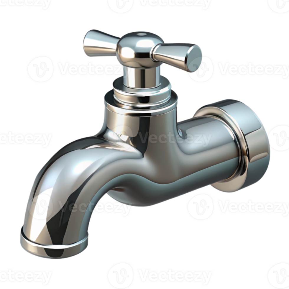 stunning rustic Water Faucet Chrome Angled View Transparent Background exclusive png