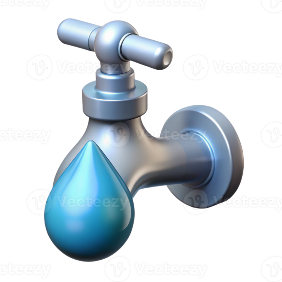 vibrant modern Water Faucet Dripping Water Drop Isolated original png